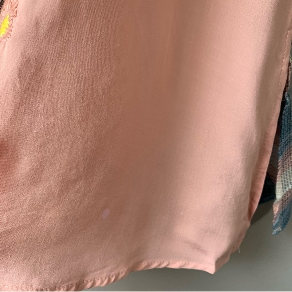 Andree by Unit multi plaid button up front w embroidered back 3/4 sleeve. Size L - Picture 10 of 10